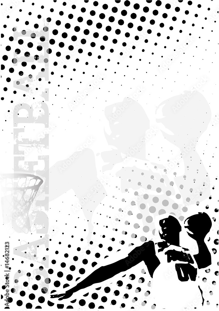 Obraz premium Basketball dots poster background