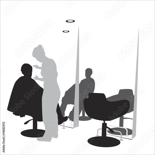 young man in hair styling  salon