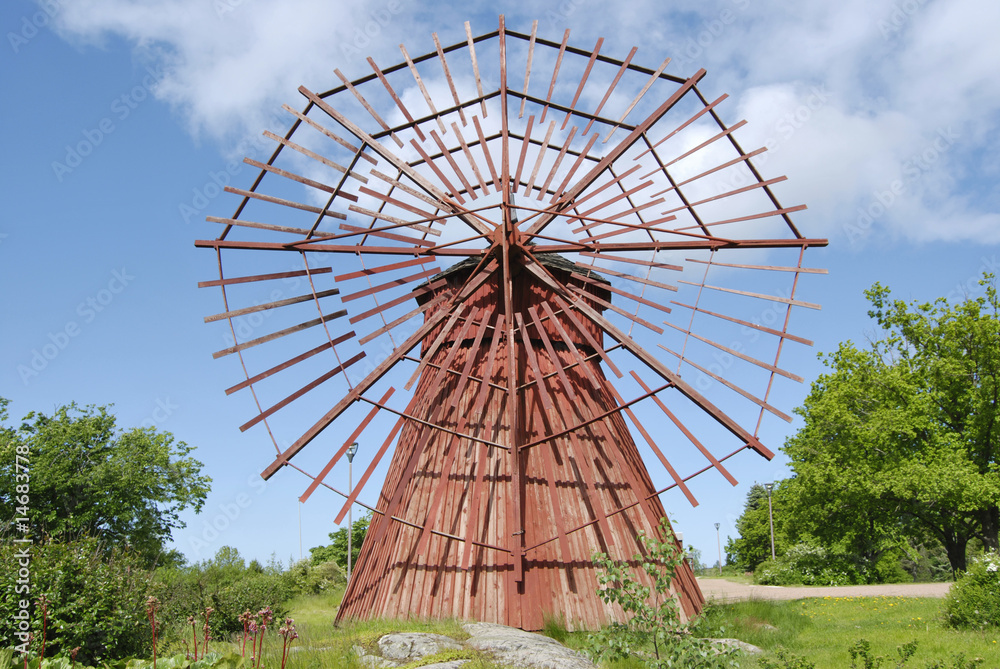 Red Wooden Windmill Red Wooden Windmill