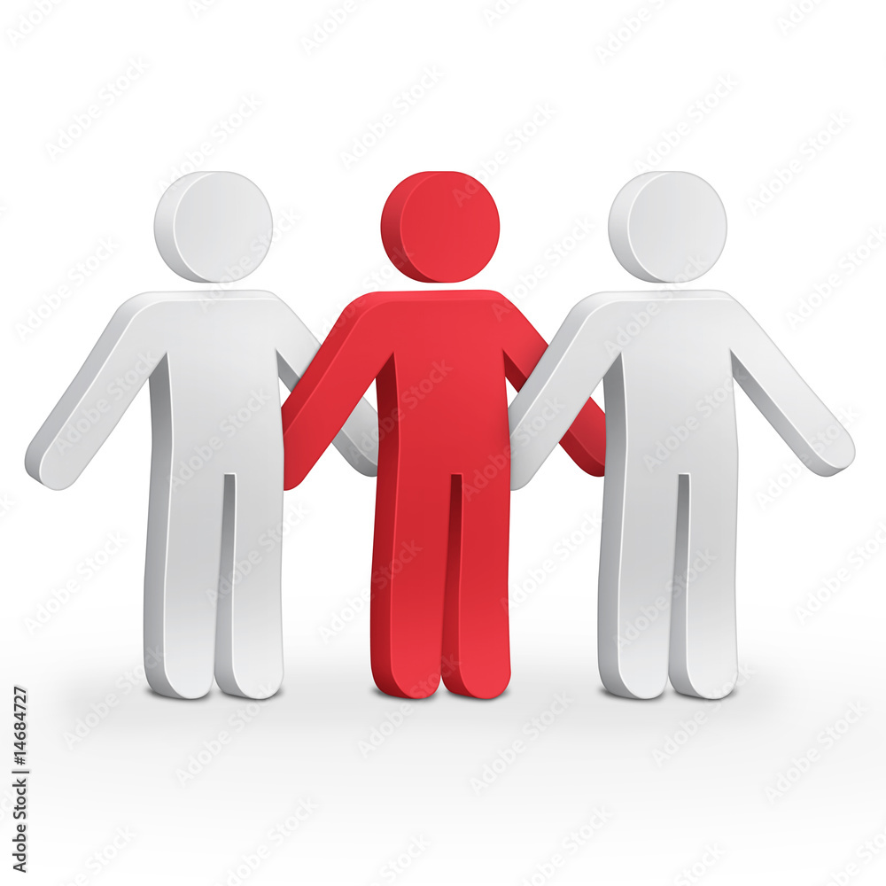3d character man leader and team members 3d character man leader and team members