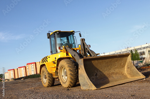 the heavy building bulldozer