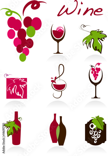 Template designs of wine icons #14691780