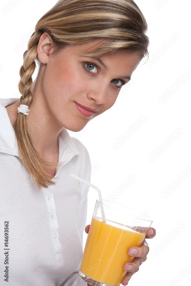 Healthy lifestyle series - Woman with glass of orange juice Healthy lifestyle series - Woman with glass of orange juice
