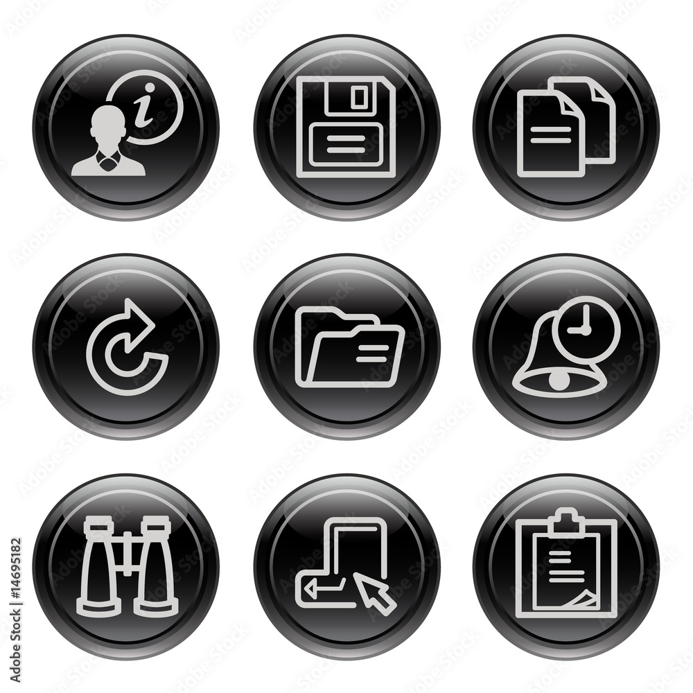 Black button for icon 3 Black button for icon 3