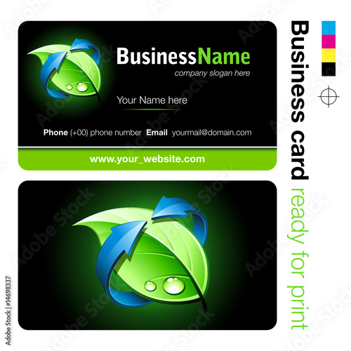 Business card, green design