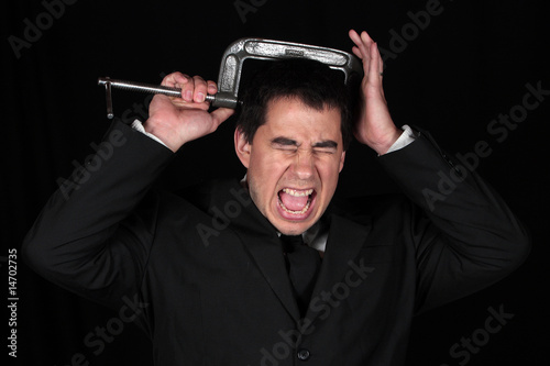 Businessman feeling the pressure