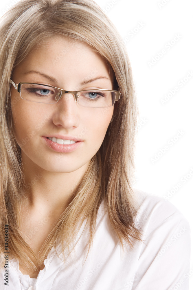Young businesswoman on white background Young businesswoman on white background