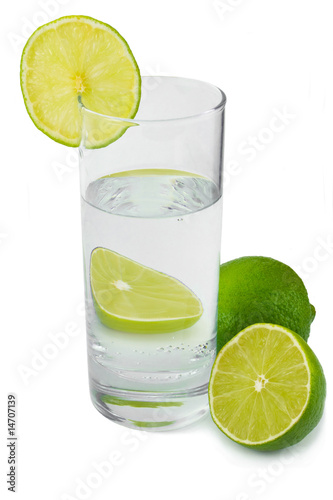 Water with lime.