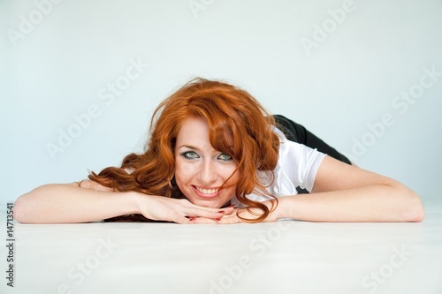 Attractive red haired woman