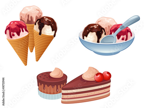 Various sweet desserts