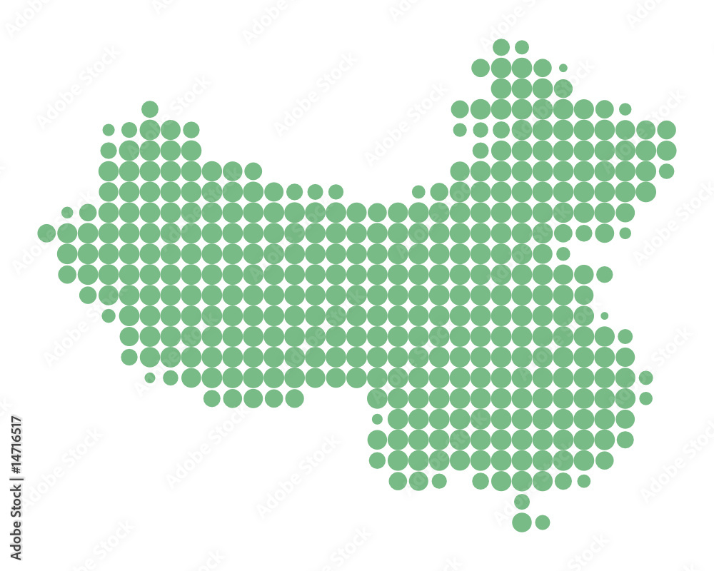 Karte von China in Jade