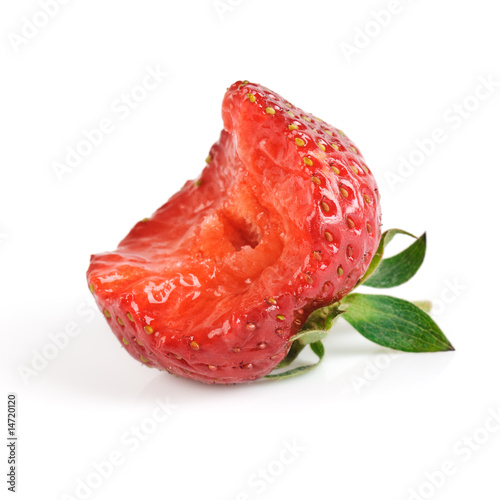 Strawberry with one bite