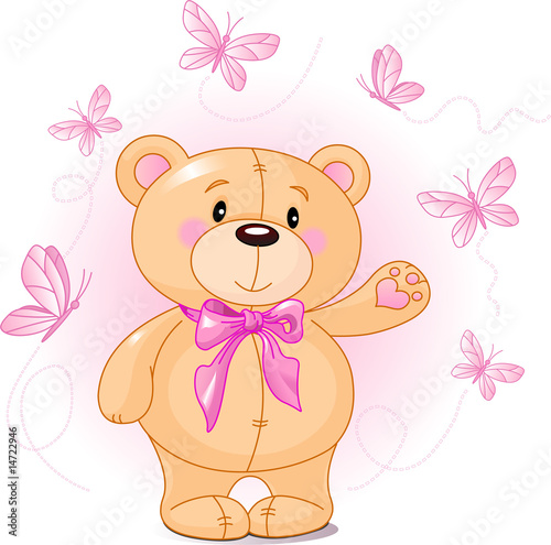 Very cute Teddy Bear waiving hello #14722946