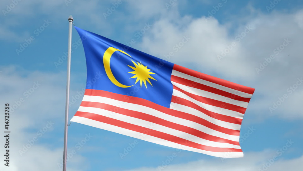 HD 1080p flag of Malaysia. Seamless loop. HD 1080p flag of Malaysia. Seamless loop.