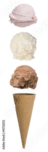 Triple Scoop Ice Cream Cone