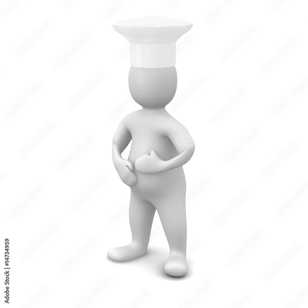 Cook. 3d rendered illustration isolated on white. Cook. 3d rendered illustration isolated on white.