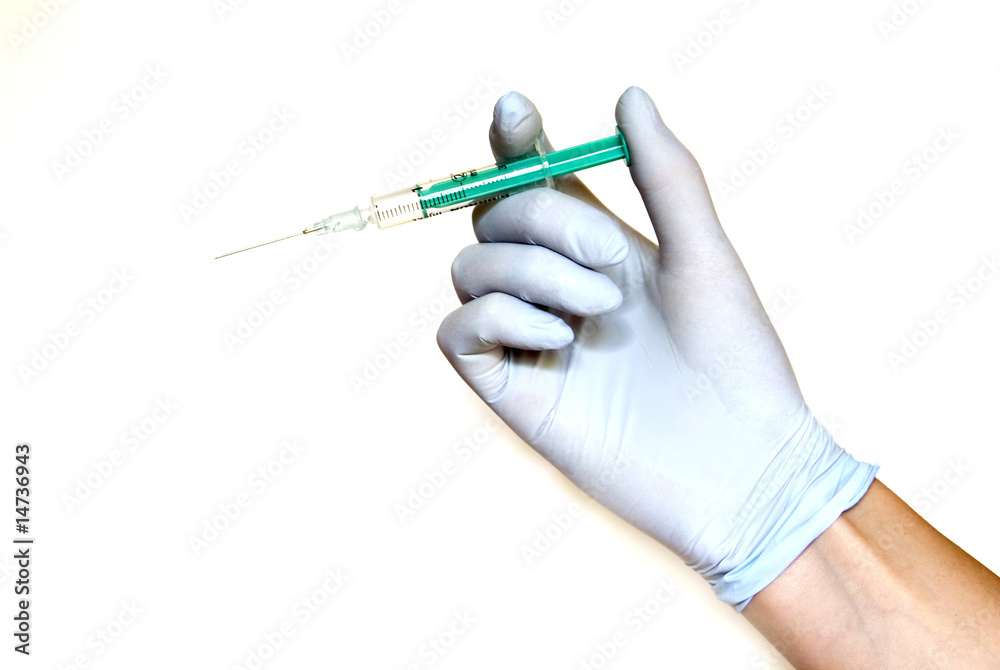 Syringe in hand