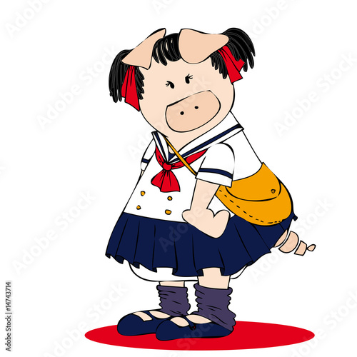 Japanese high school student pig