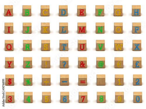 Child's Building Block Alphabet Set