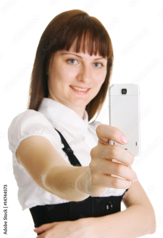 Young woman with a mobile phone Young woman with a mobile phone