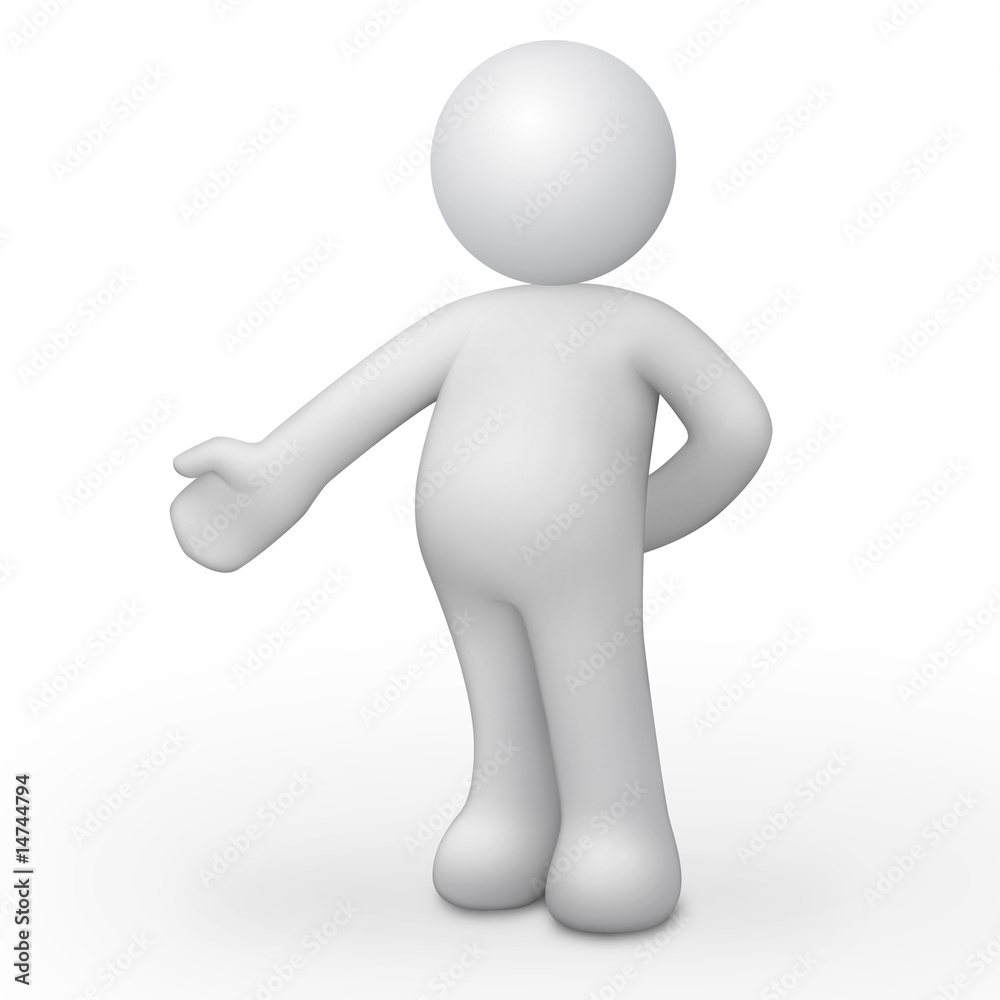 3d man is waiting to welcome guests 3d man is waiting to welcome guests