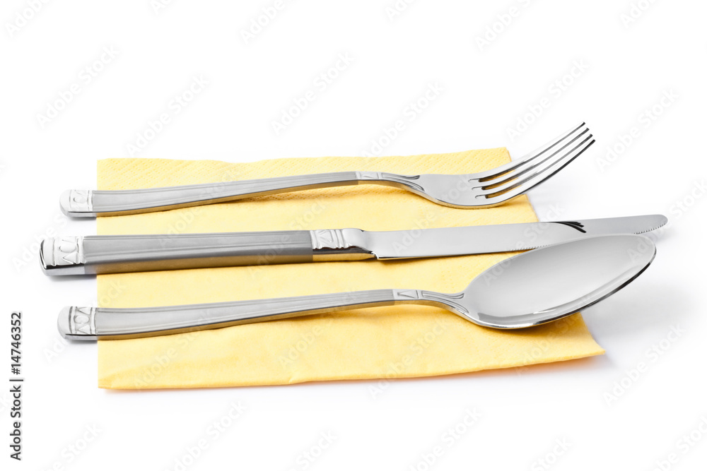 fork, knife and spoon on table-napkin fork, knife and spoon on table-napkin