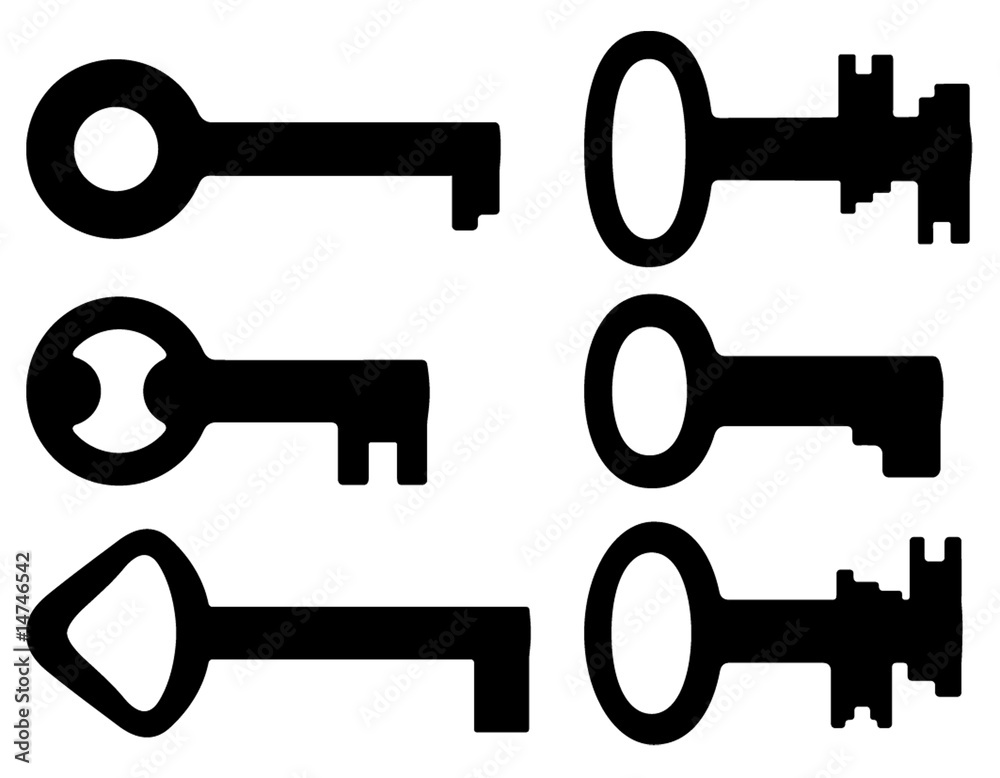 Six small old keys Six small old keys