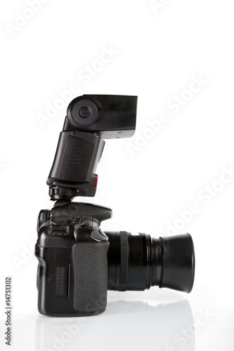 Professional digital photo camera side view