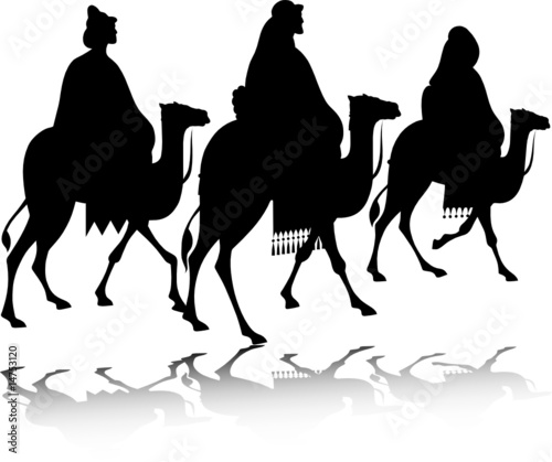 camel with people vector silhouettes