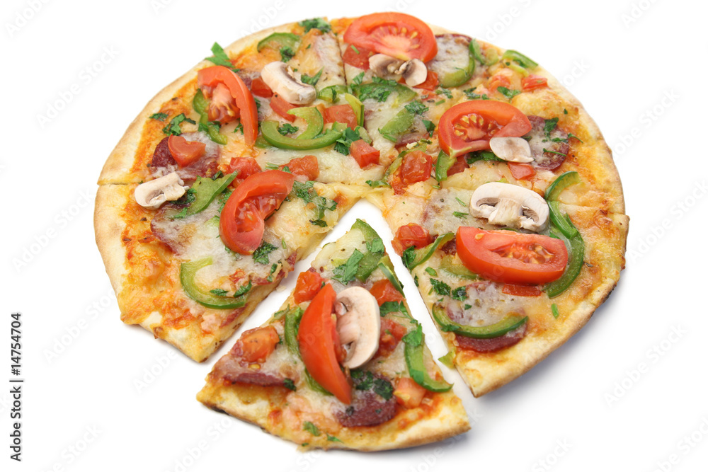 pizza / white background