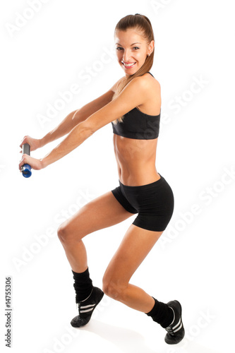 Woman doing her exercises