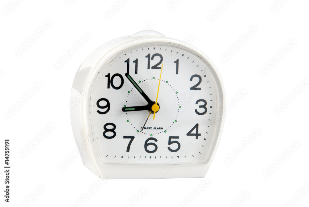 Quartz alarm clock isolated over white background. Quartz alarm clock isolated over white background.
