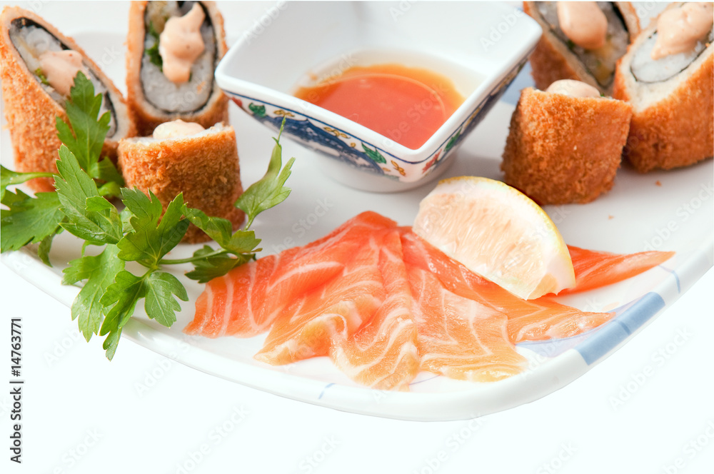 A plate of Japaneese food A plate of Japaneese food