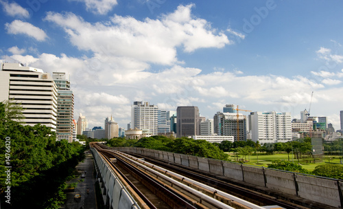 Thailand's sky train near downtown area of bangkok © Prapass Wannapinij