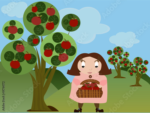 Girl in Apple Orchard