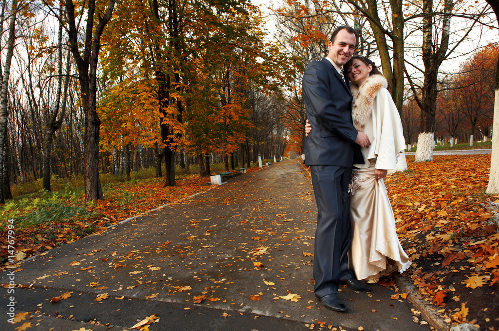 Fototapeta premium Couple on their wedding day