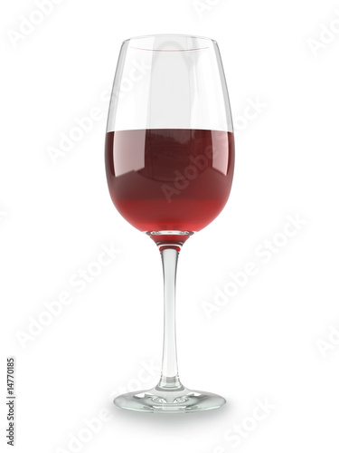 Glass dishware with a red wine