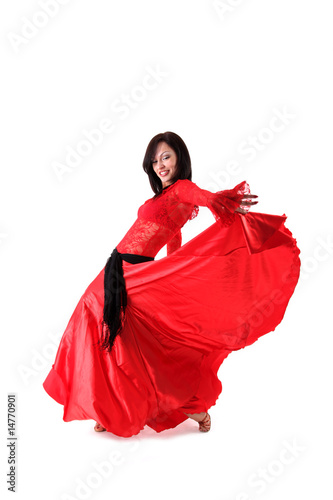 dancer in action isolated on white