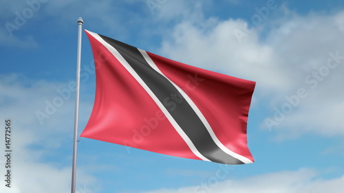 HD 1080p flag of Trinidad and Tobago. Seamless loop.