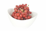 Red grapes in the bowl.