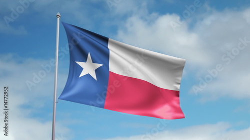 HD 1080p flag of Texas. Seamless loop.