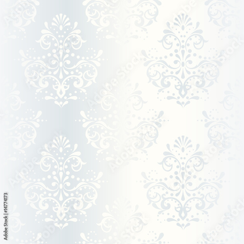 Intricate white satin wedding pattern