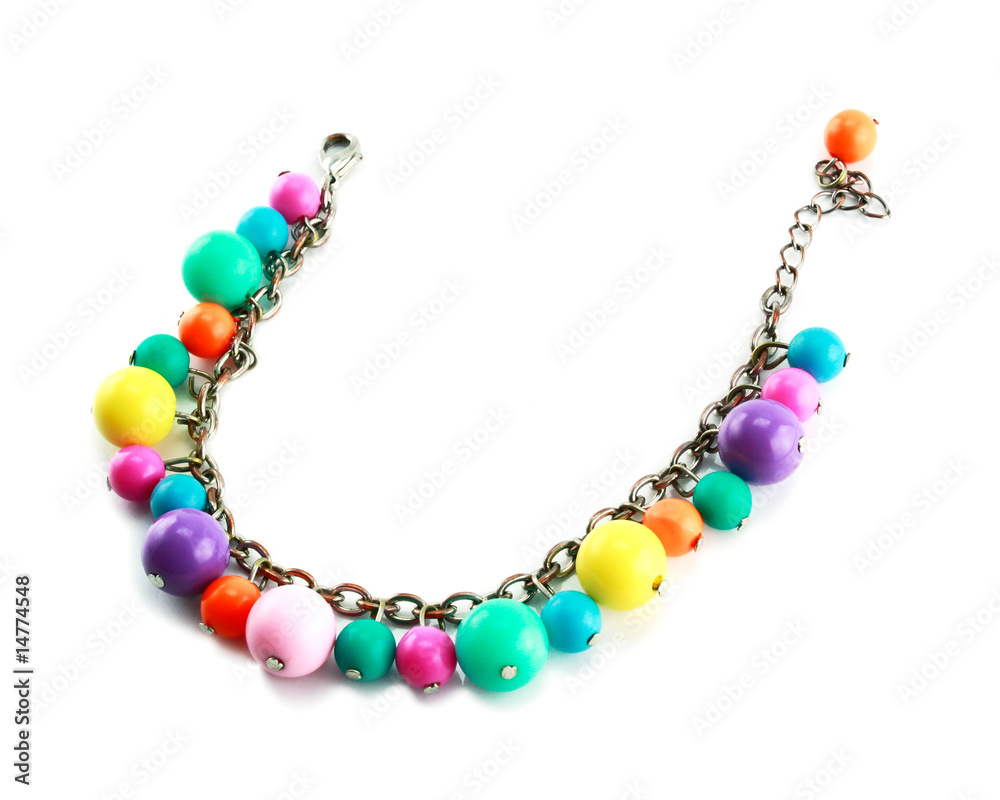 A colored bracelet isolated A colored bracelet isolated