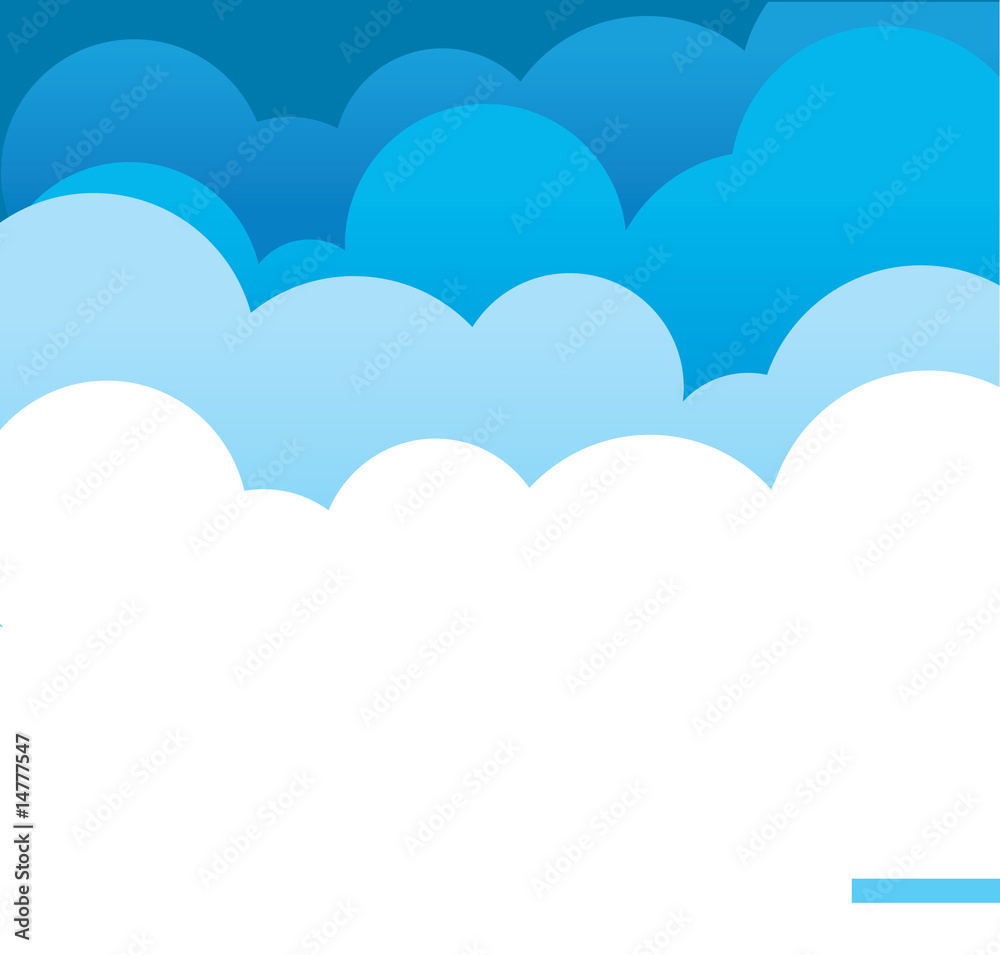 Blue clouds, vector