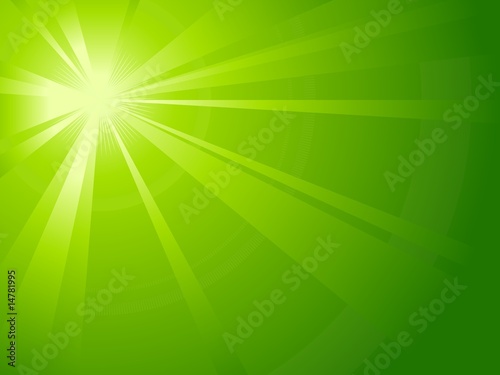 Asymmetric green light burst. Artwork grouped and layerd.