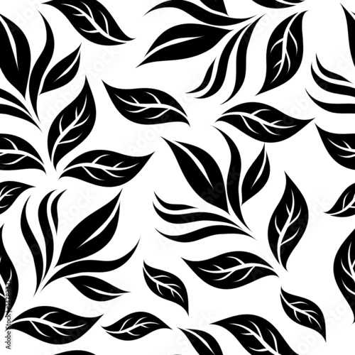 Seamless pattern with leafs