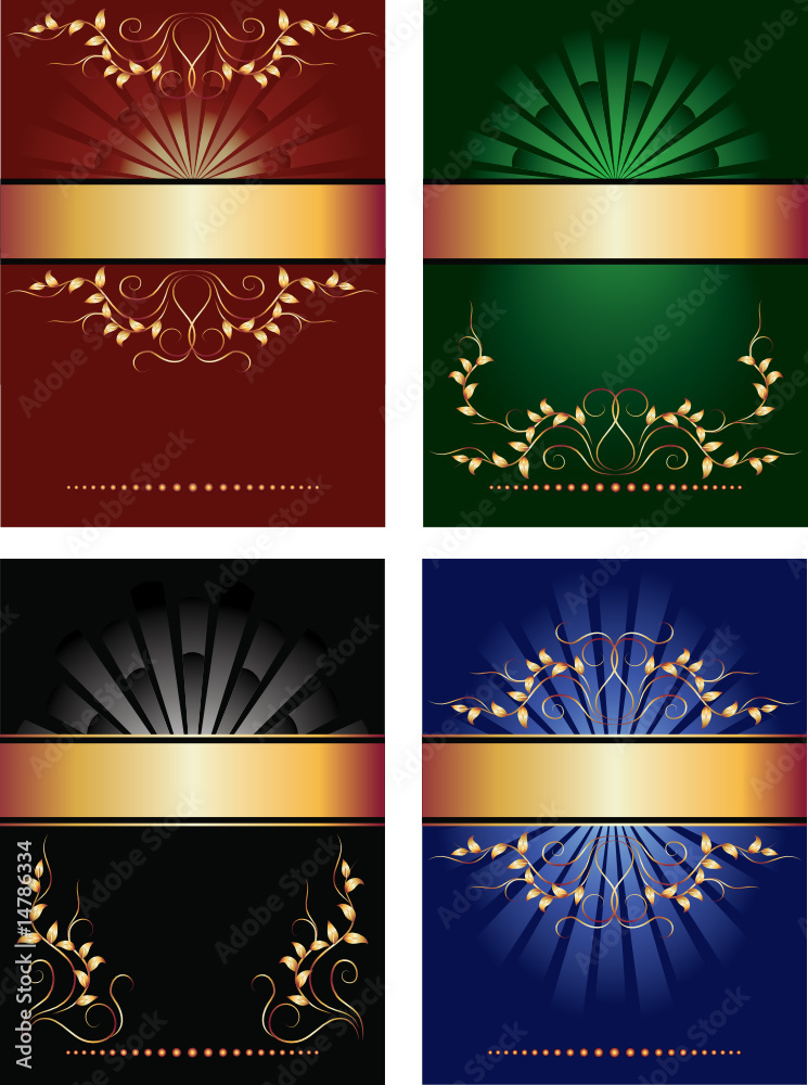 Background with ornament and golden ribbon Background with ornament and golden ribbon