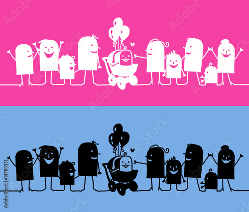 silhouette cartoons - baby birth
