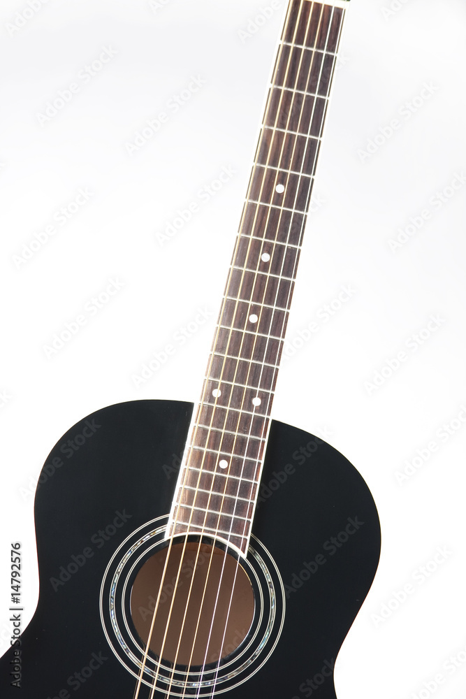 Acoustic Guitar Isolated Against White