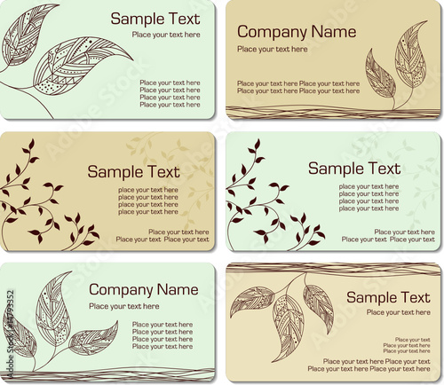 set of business cards